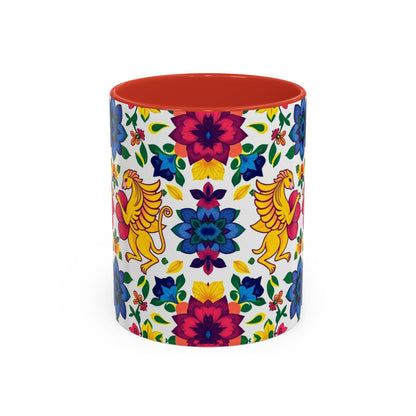Accent Coffee Mug, Gemini, Zodiac, Flower Pattern, (11, 15oz)