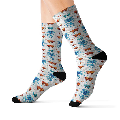 Sublimation Socks, Aquarius, Zodiac v1, Jewel Pattern