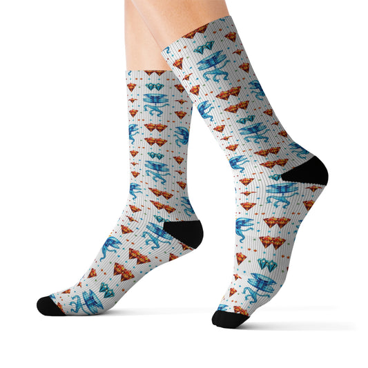 Sublimation Socks, Aquarius, Zodiac v1, Jewel Pattern