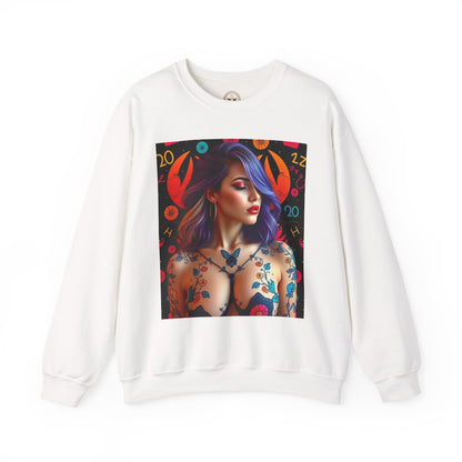 Unisex Heavy Blend™ Crewneck Sweatshirt, Cancer, Zodiac v3, Sexy Pattern