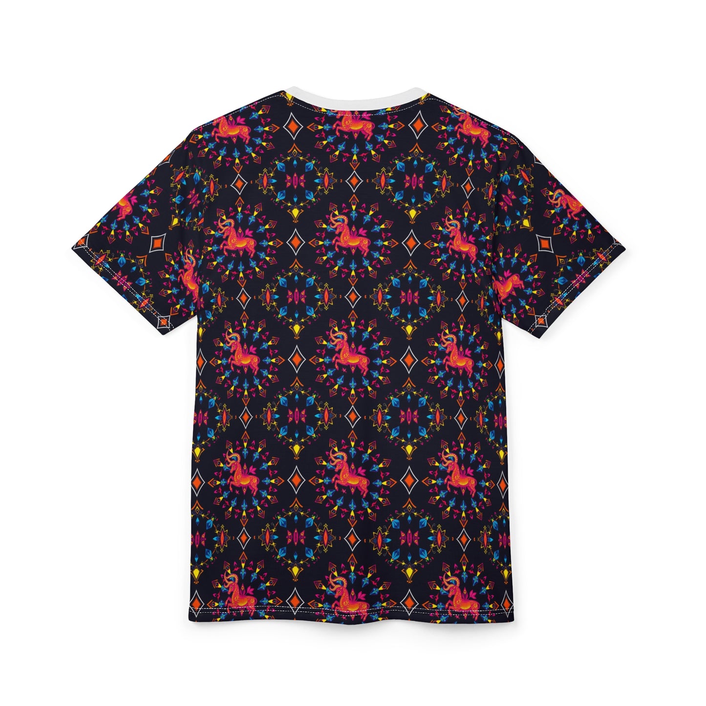 Unisex Cut & Sew T-Shirt, (AOP), Capricorn, Zodiac v3, Jewels Pattern
