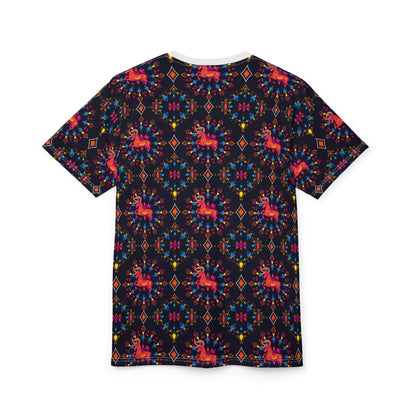 Unisex Cut & Sew T-Shirt, (AOP), Capricorn, Zodiac v3, Jewels Pattern