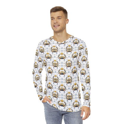 Men's Long Sleeve Shirt, (AOP), Cancer, Zodiac v3, Pattern