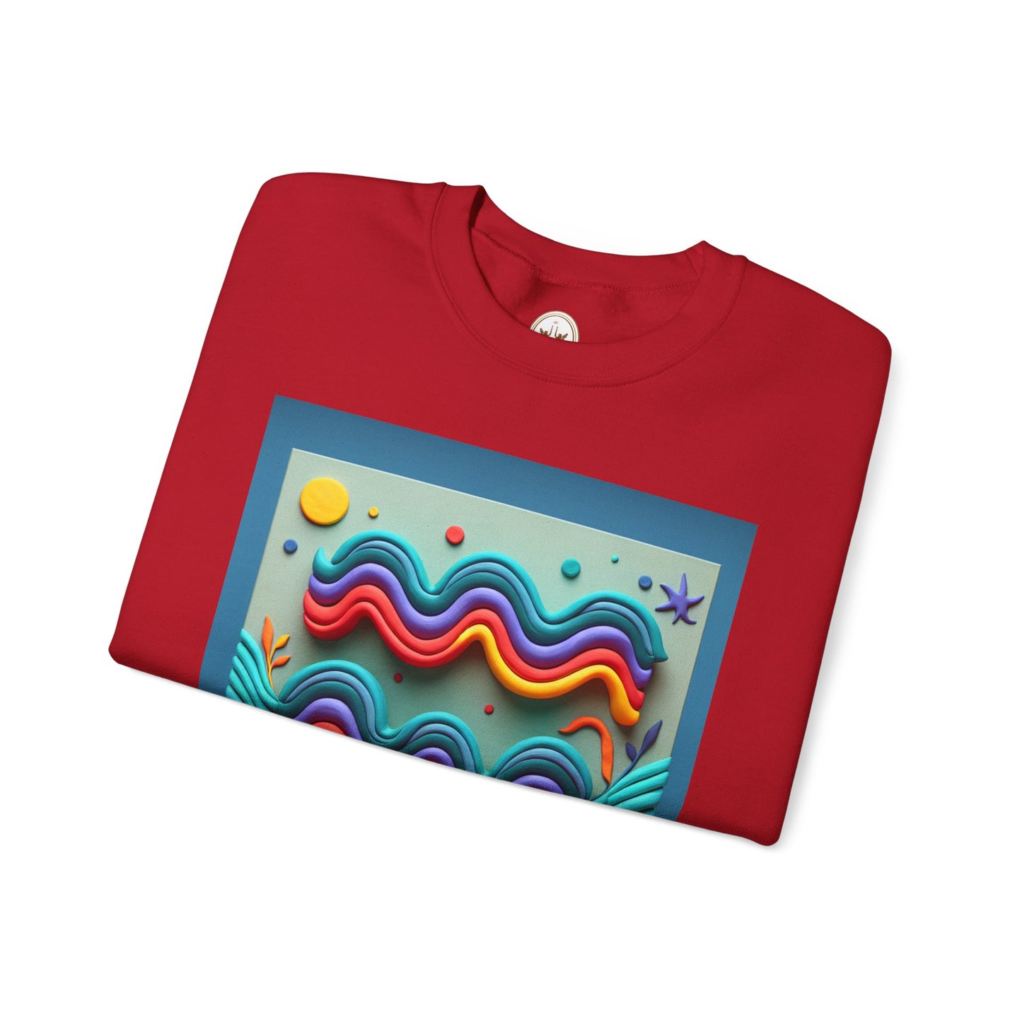 Unisex Heavy Blend™ Crewneck Sweatshirt, Water Painting, Aquarius Zodiac Design