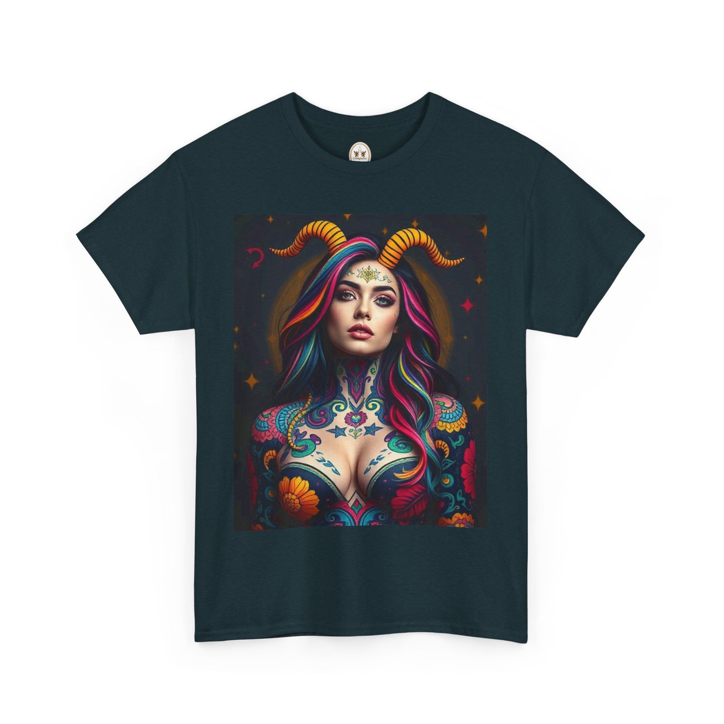 Unisex Heavy Cotton T-Shirt, Capricorn, Zodiac, Sexy Art