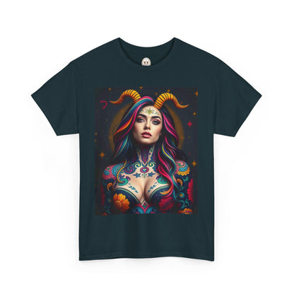 Unisex Heavy Cotton T-Shirt, Capricorn, Zodiac, Sexy Art