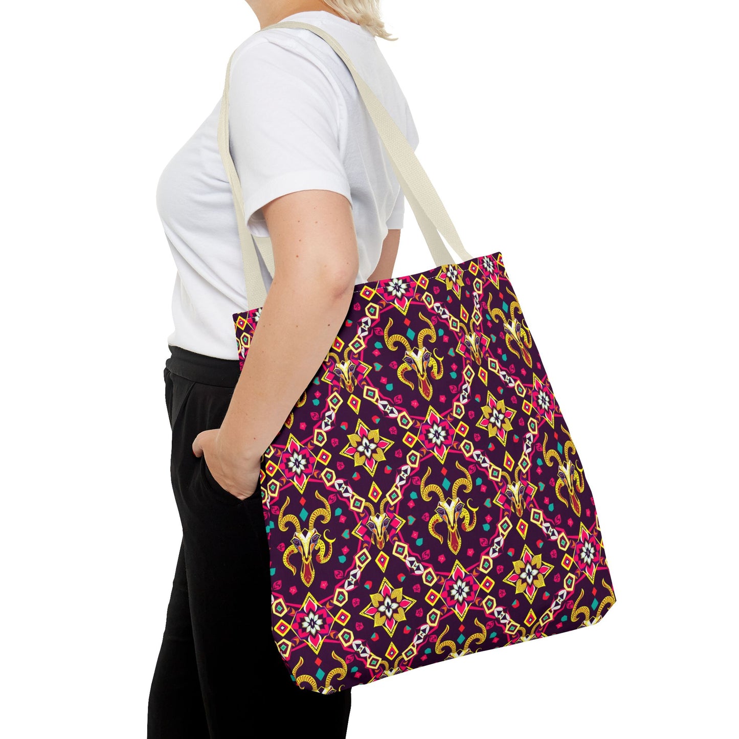 Tote Bag (AOP), Capricorn, Zodiac, Jewel Pattern