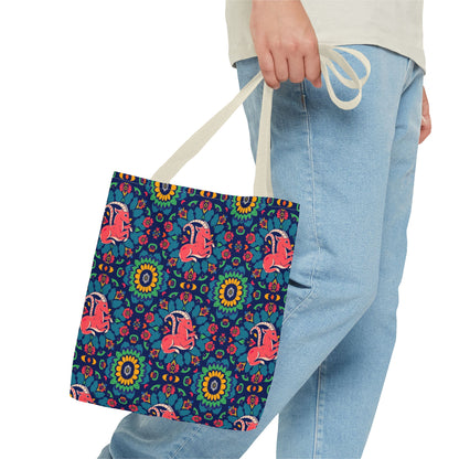 Tote Bag (AOP), Capricorn, Zodiac v1, Flower Pattern