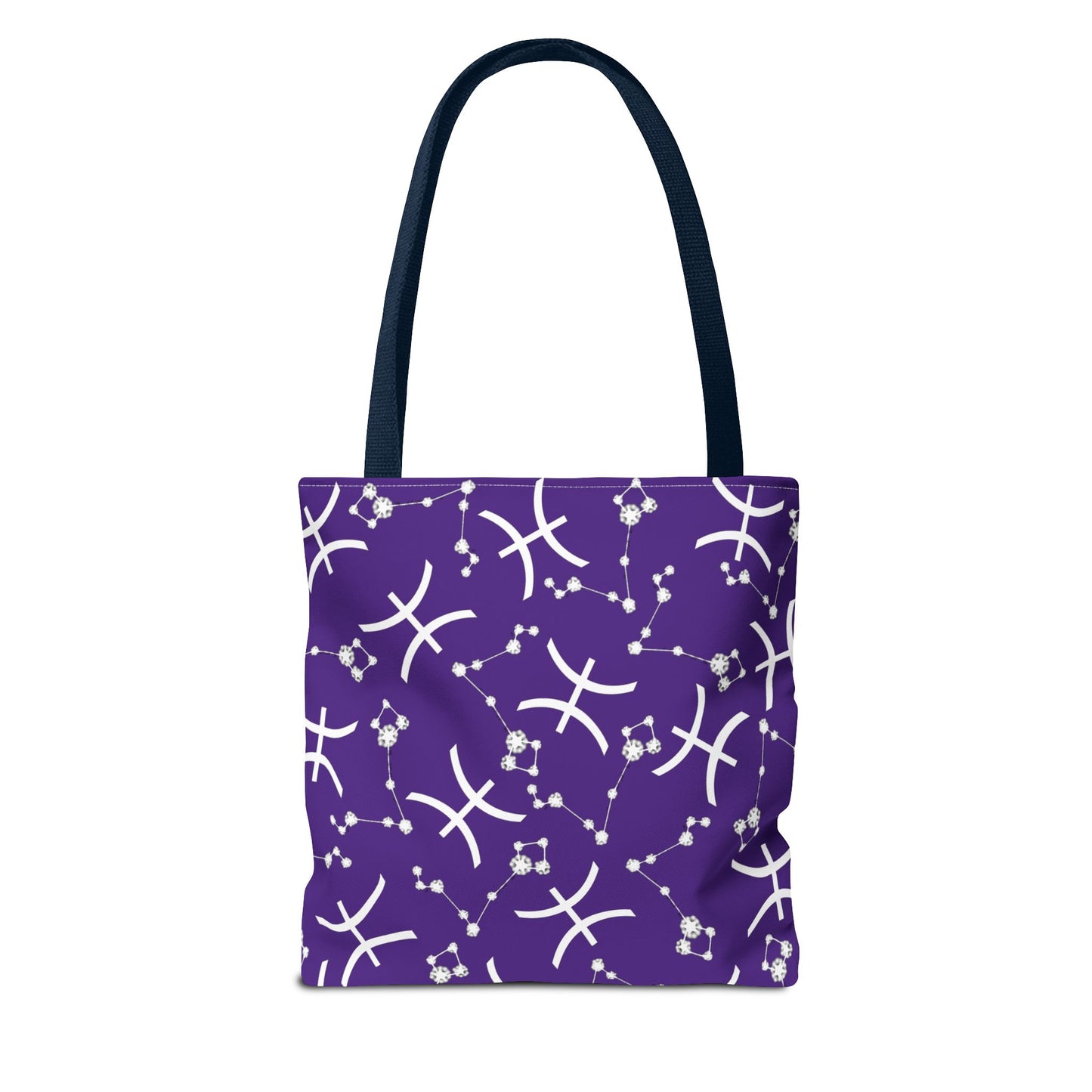 Tote Bag, Pisces Zodiac Sign, AOP, (Purple, White)