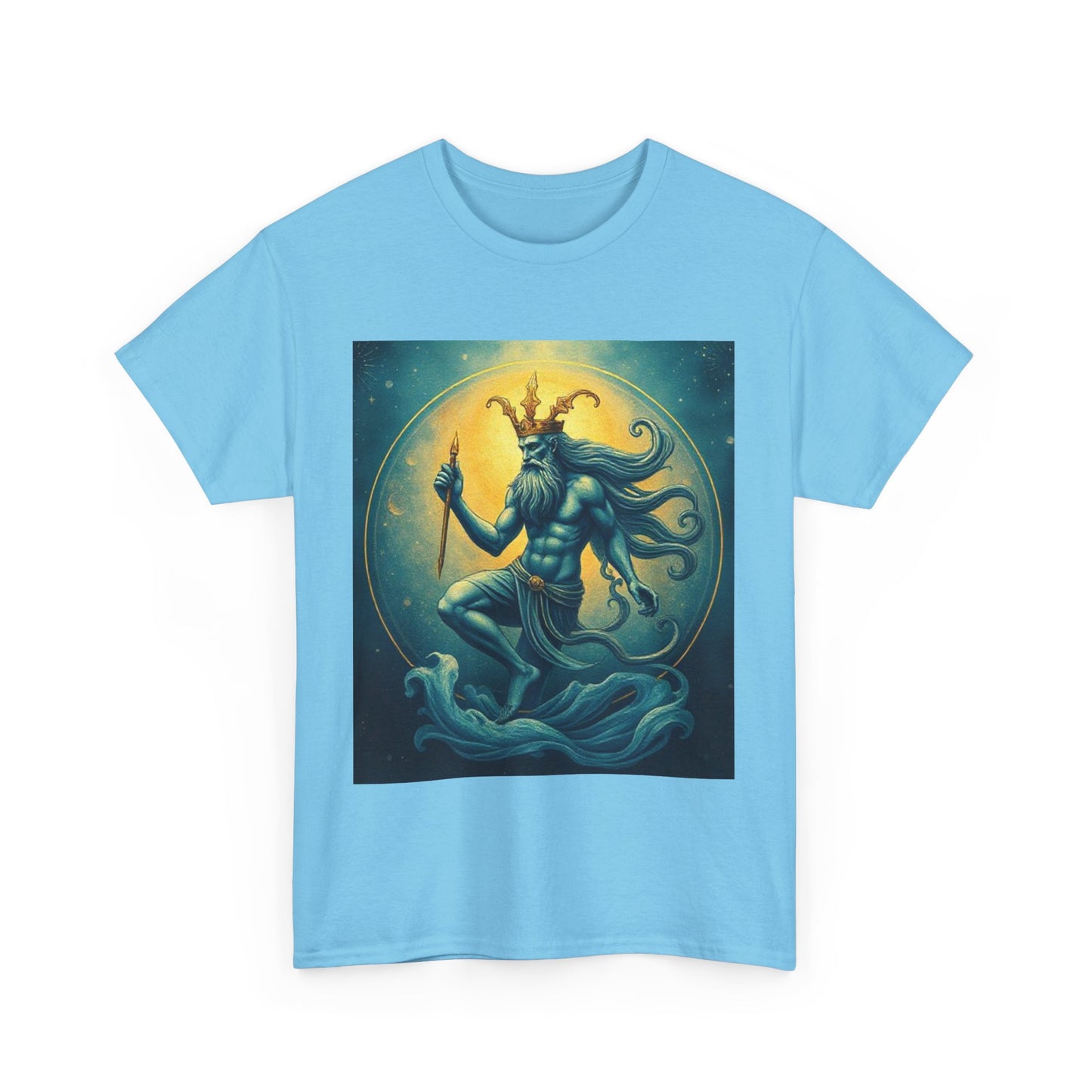 Unisex Heavy Cotton T-Shirt, Aquarius God, Zodiac Design