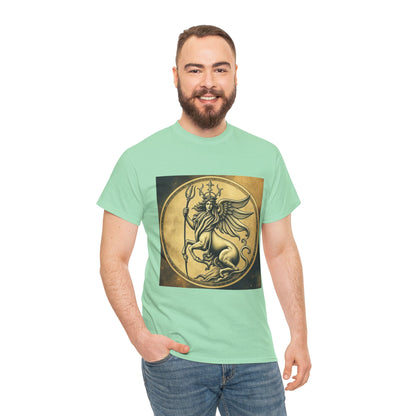 Unisex Heavy Cotton T-Shirt, Animal Angel v1, Virgo Zodiac Design