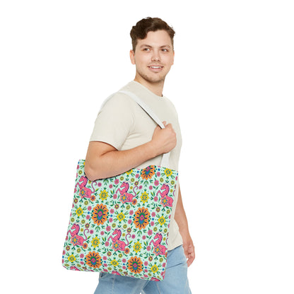 Tote Bag (AOP), Aquarius, Zodiac, Flower Pattern