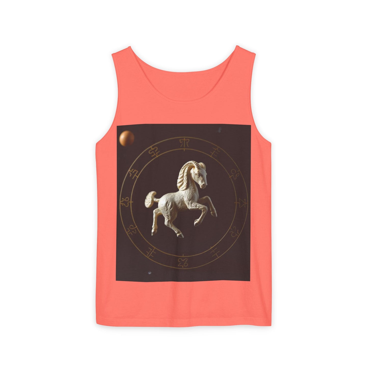 Unisex Garment-Dyed, Tank Top, Capricorn Design, Space Animal, 100% US cotton