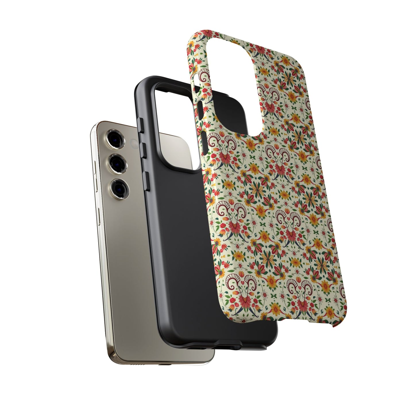 Tough Cases, Aries, Zodiac, Flower Pattern