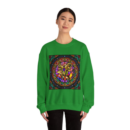 Unisex Heavy Blend™ Crewneck Sweatshirt, Glass 1, Taurus Zodiac Design