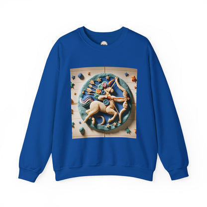 Unisex Heavy Blend™ Crewneck Sweatshirt, Colorful Horse, Sagittarius Zodiac Design