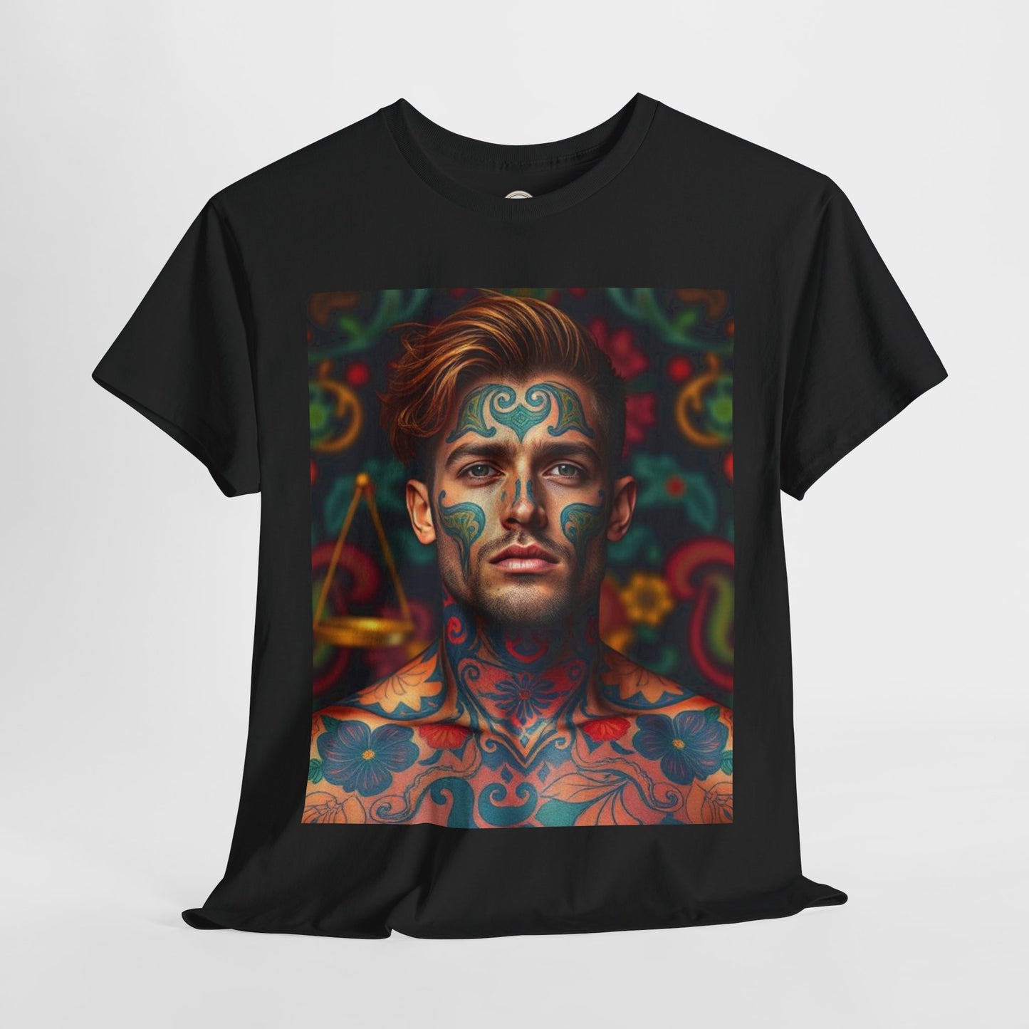 Unisex Heavy Cotton T-Shirt, Libra, Zodiac, Sexy Art
