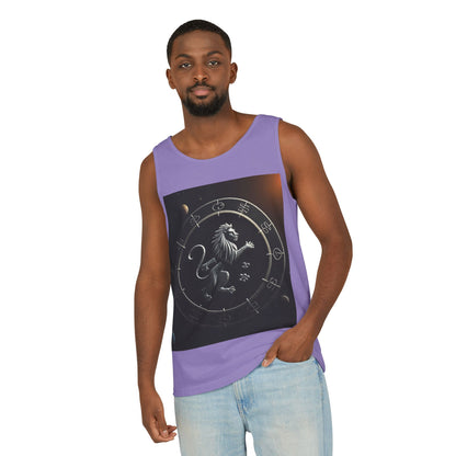 Unisex Garment-Dyed, Tank Top, Leo Design, Space Animal, 100% US cotton