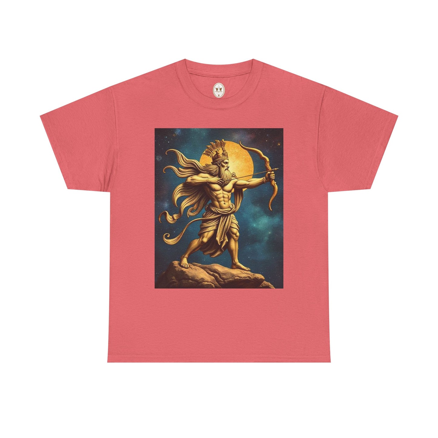 Unisex Heavy Cotton T-Shirt, Midnight Arrow, Sagittarius Zodiac Design