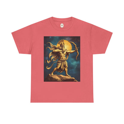 Unisex Heavy Cotton T-Shirt, Midnight Arrow, Sagittarius Zodiac Design