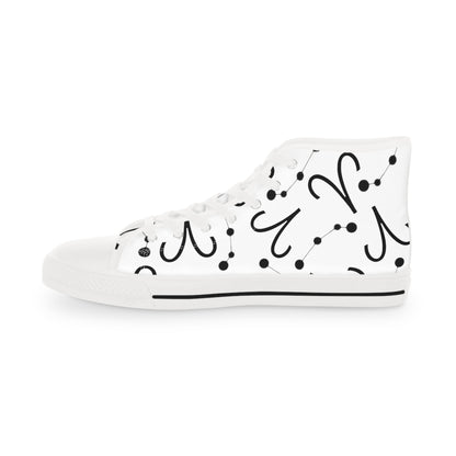 Men's High Top Sneakers, Breathable polyester canvas, Aries Zodiac Design