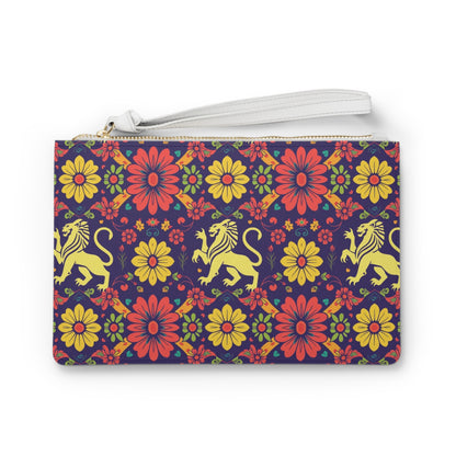 Clutch Bag, Leo, Zodiac v1, Flower Pattern