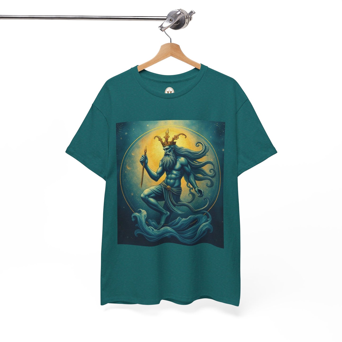 Unisex Heavy Cotton T-Shirt, Aquarius God, Zodiac Design