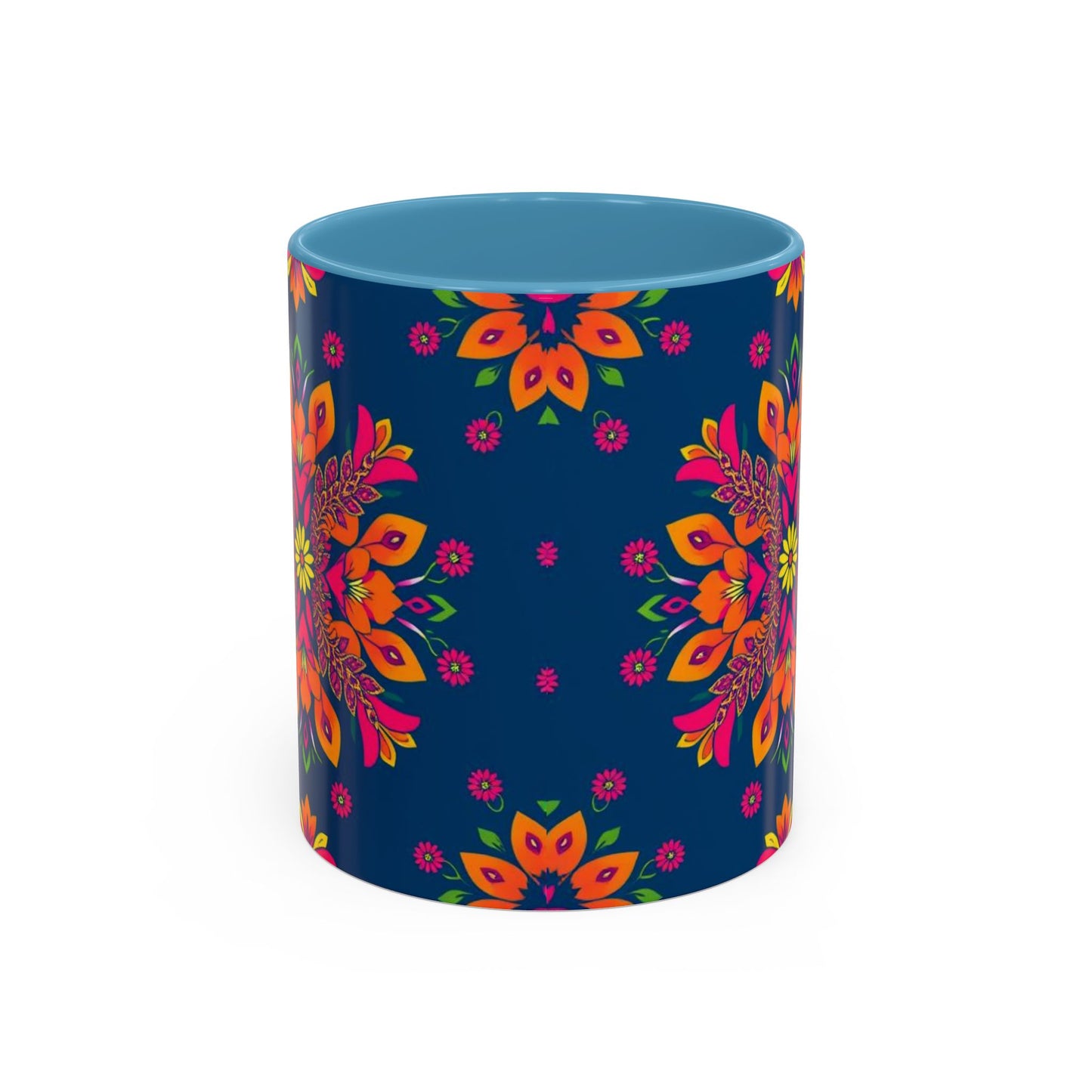 Accent Coffee Mug, Gemini, Zodiac v2, Flower Pattern, (11, 15oz)