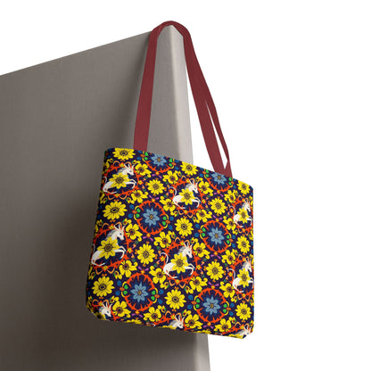 Tote Bag, (AOP), Aquarius, Zodiac v5, Flower Pattern