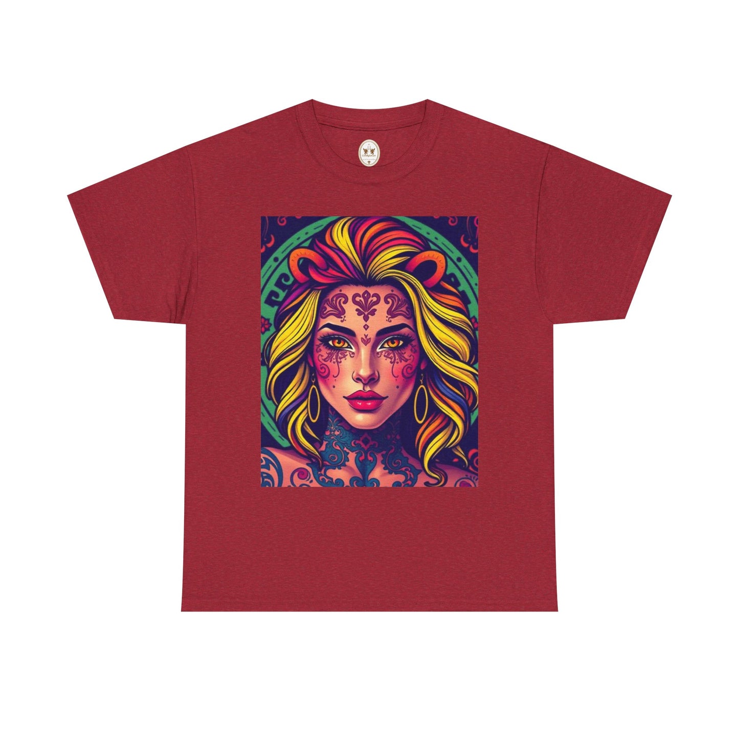 Unisex Heavy Cotton T-Shirt, Leo, Zodiac v1, Sexy Art