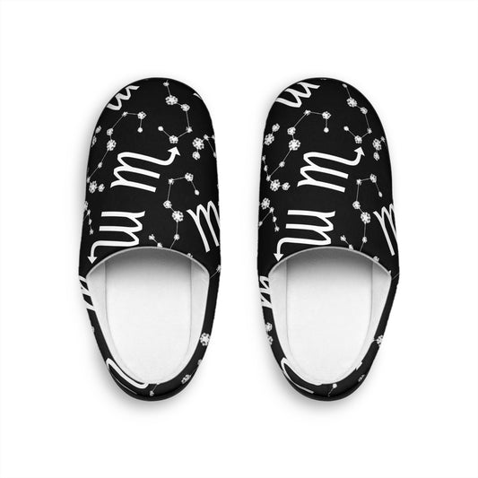 Women's Indoor Slippers, Scorpio Zodiac Sign, 100% polyester, Outer-layer and lining