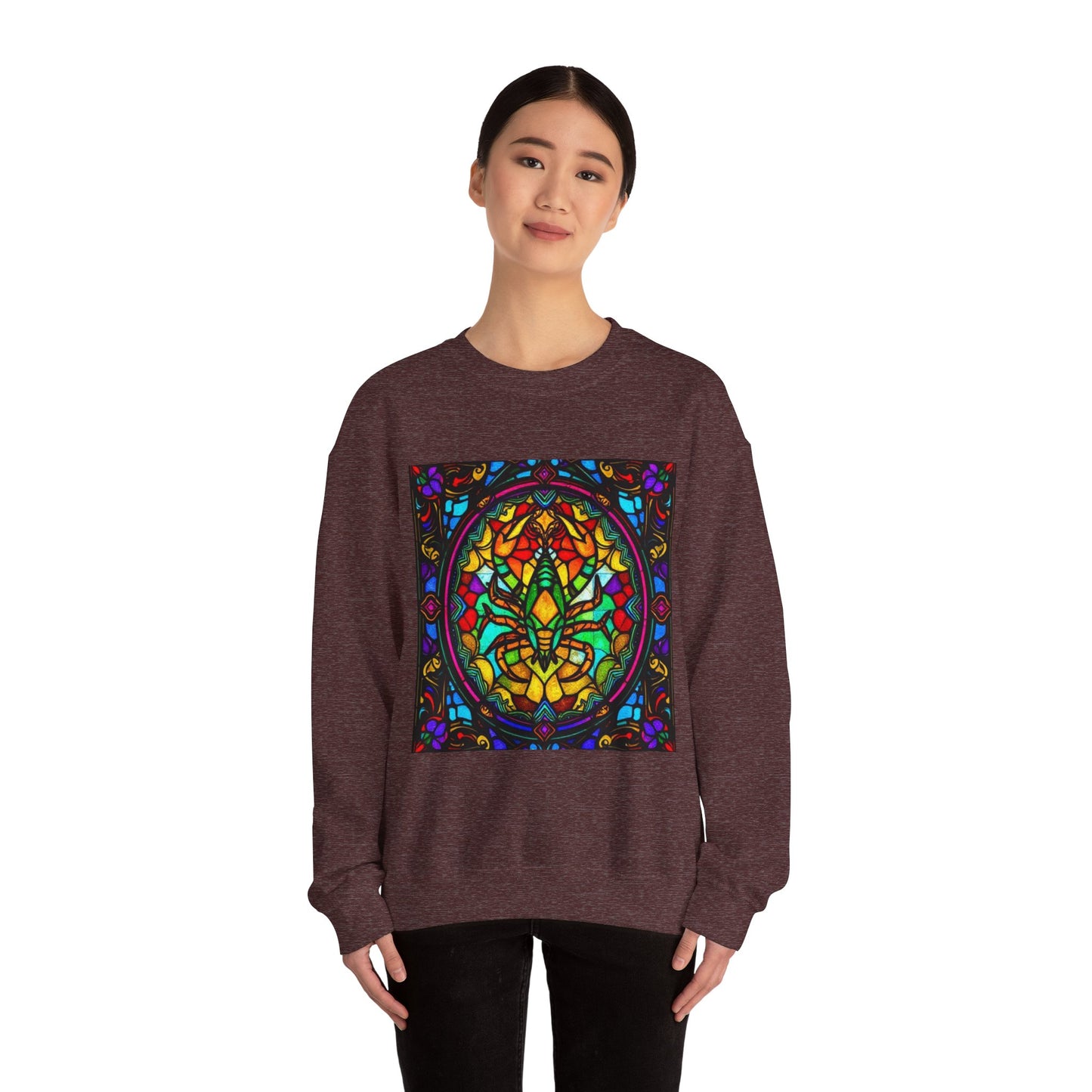 Unisex Heavy Blend™ Crewneck Sweatshirt, Glass 1, Scorpio Zodiac Design