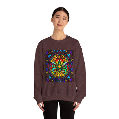 Unisex Heavy Blend™ Crewneck Sweatshirt, Glass 1, Scorpio Zodiac Design