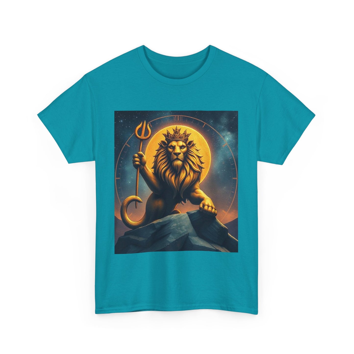 Unisex Heavy Cotton T-Shirt, King of Lion v3, Leo Zodiac Design