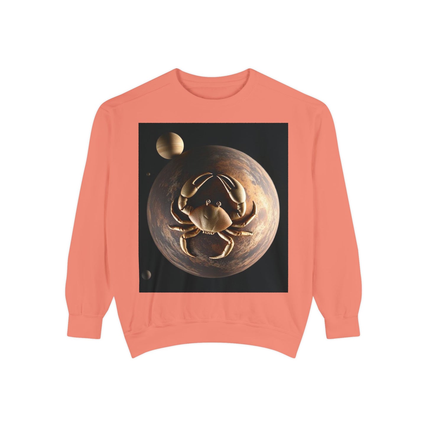 Garment-Dyed Sweatshirt, Unisex, Space Animal Design v1, Cancer