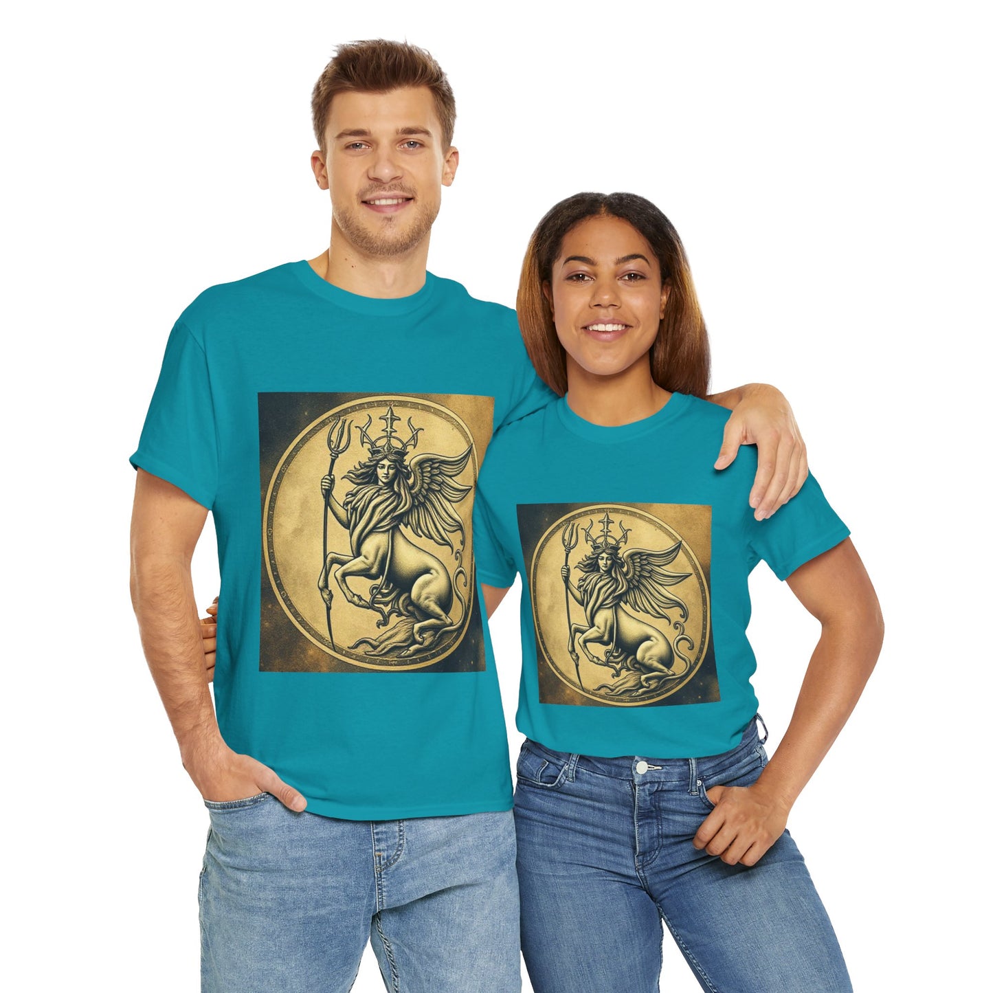 Unisex Heavy Cotton T-Shirt, Animal Angel v1, Virgo Zodiac Design