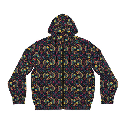 Full-Zip Hoodie (AOP), Pisces, Zodiac v3, Pattern