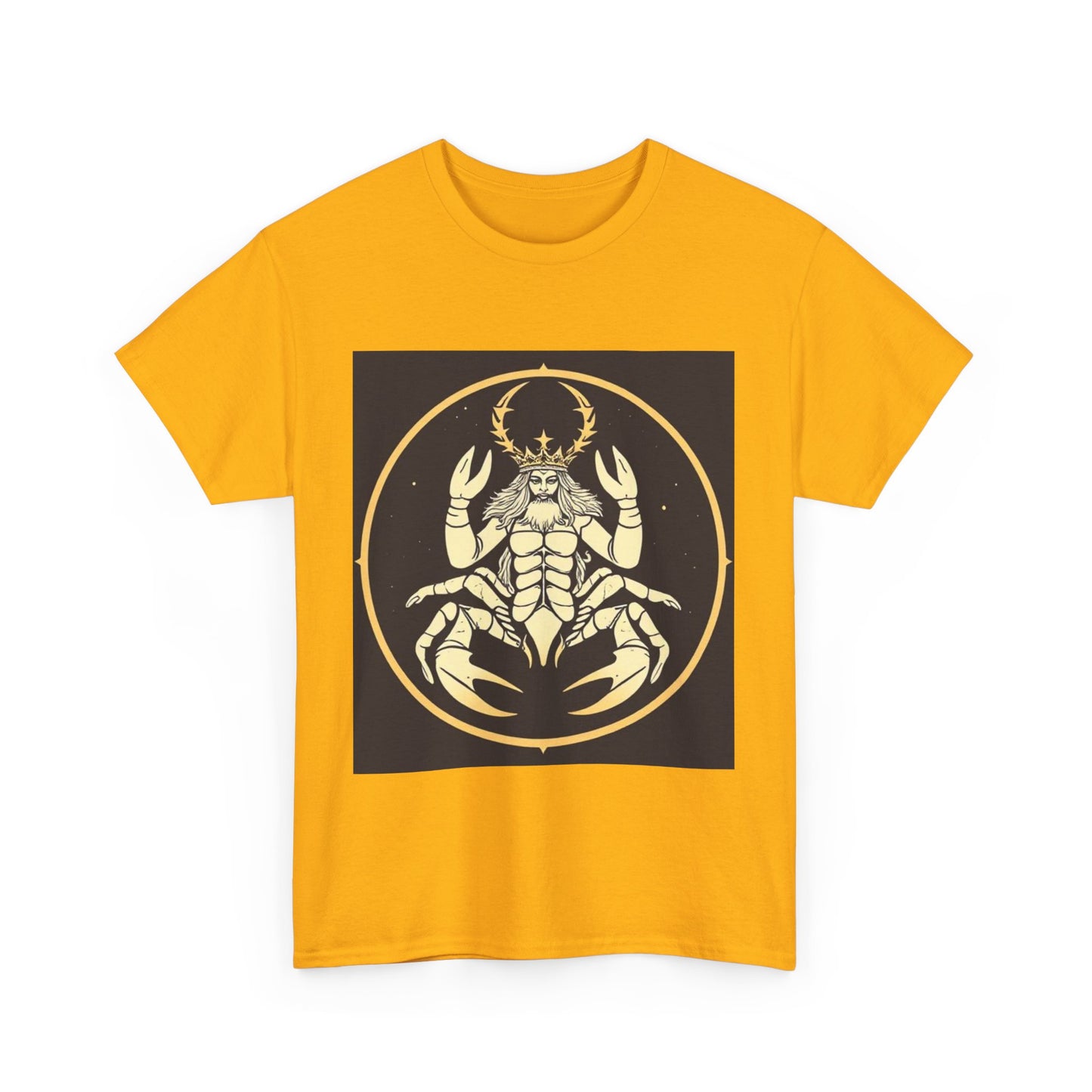 Unisex Heavy Cotton T-Shirt, Scorpio King, Print Art, Zodiac Design