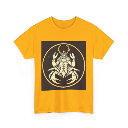 Unisex Heavy Cotton T-Shirt, Scorpio King, Print Art, Zodiac Design