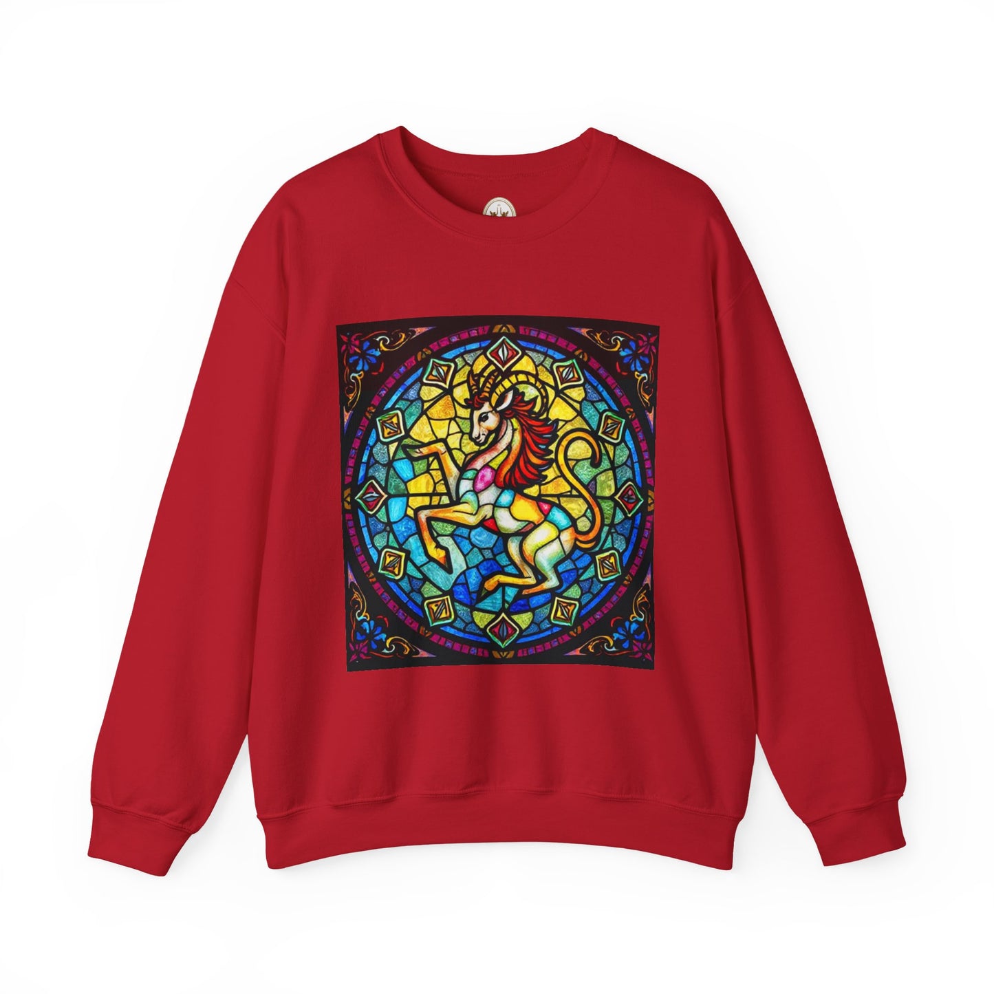 Unisex Heavy Blend™ Crewneck Sweatshirt, Glass, Capricorn Zodiac Design