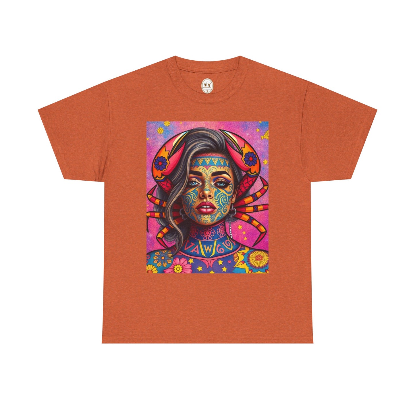 Unisex Heavy Cotton T-Shirt, Cancer, Zodiac v3, Sexy Art