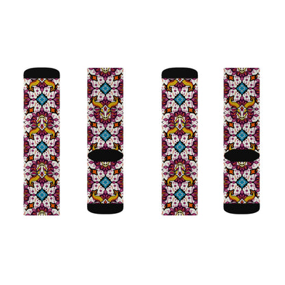 Sublimation Socks, Taurus, Zodiac v3, Jewel Pattern