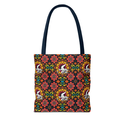 Tote Bag (AOP), Sagittarius, Zodiac v1, Flower Pattern
