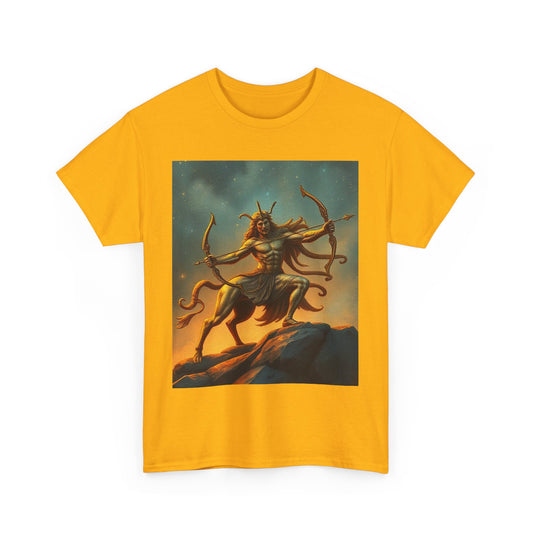 Unisex Heavy Cotton T-Shirt, Arrow Centaur, Sagittarius Zodiac Design