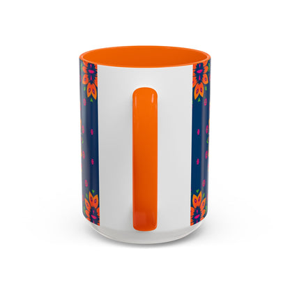 Accent Coffee Mug, Gemini, Zodiac v2, Flower Pattern, (11, 15oz)