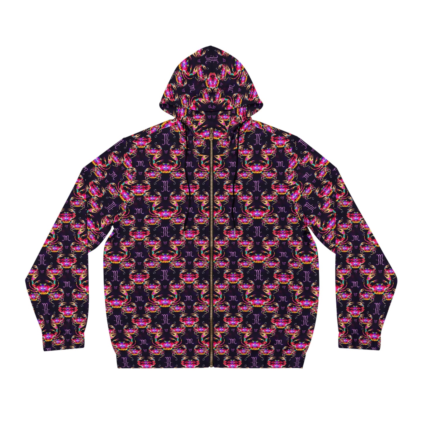 Full-Zip Hoodie (AOP), Cancer, Zodiac, Pattern