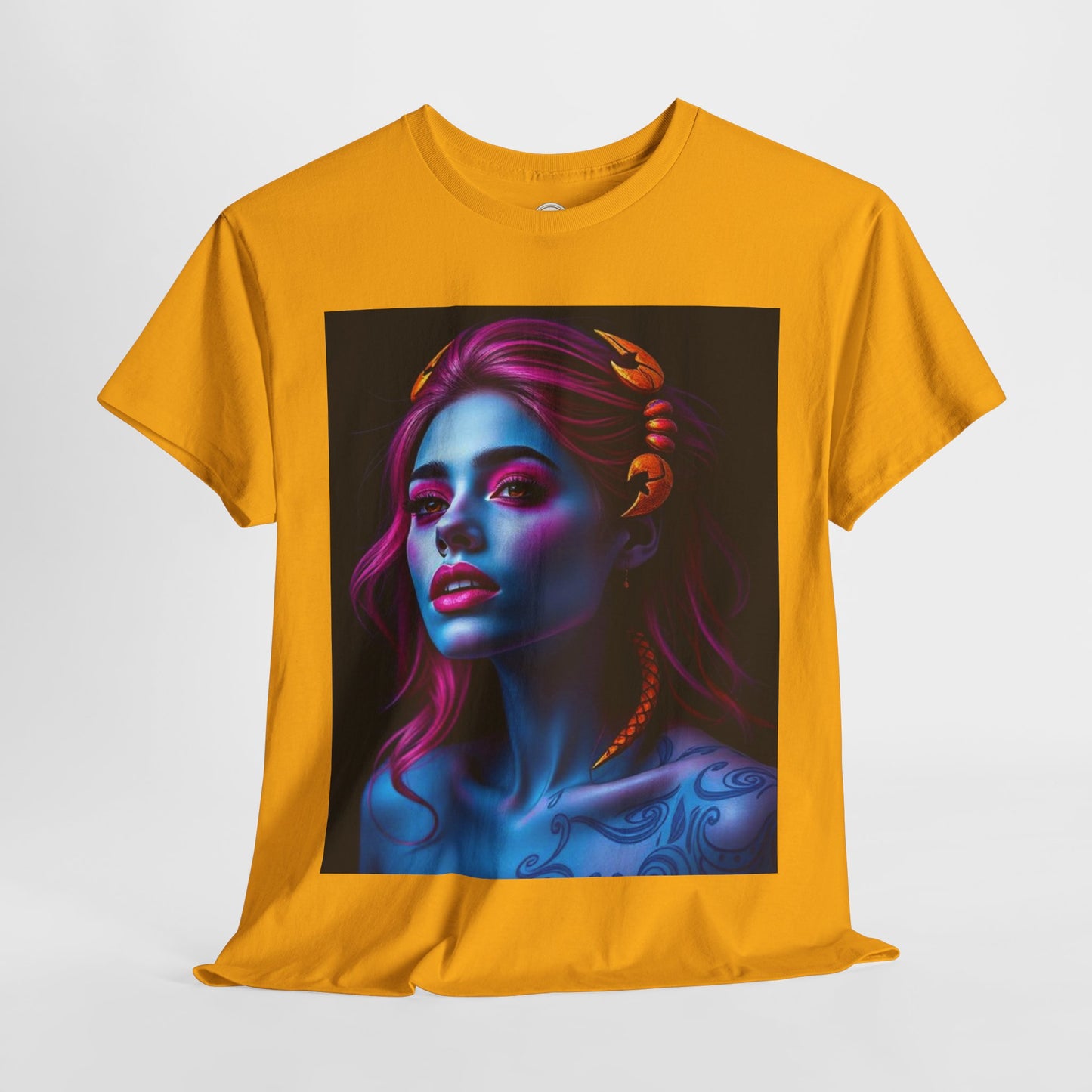 Unisex Heavy Cotton T-Shirt, Scorpio, Zodiac, Sexy Art