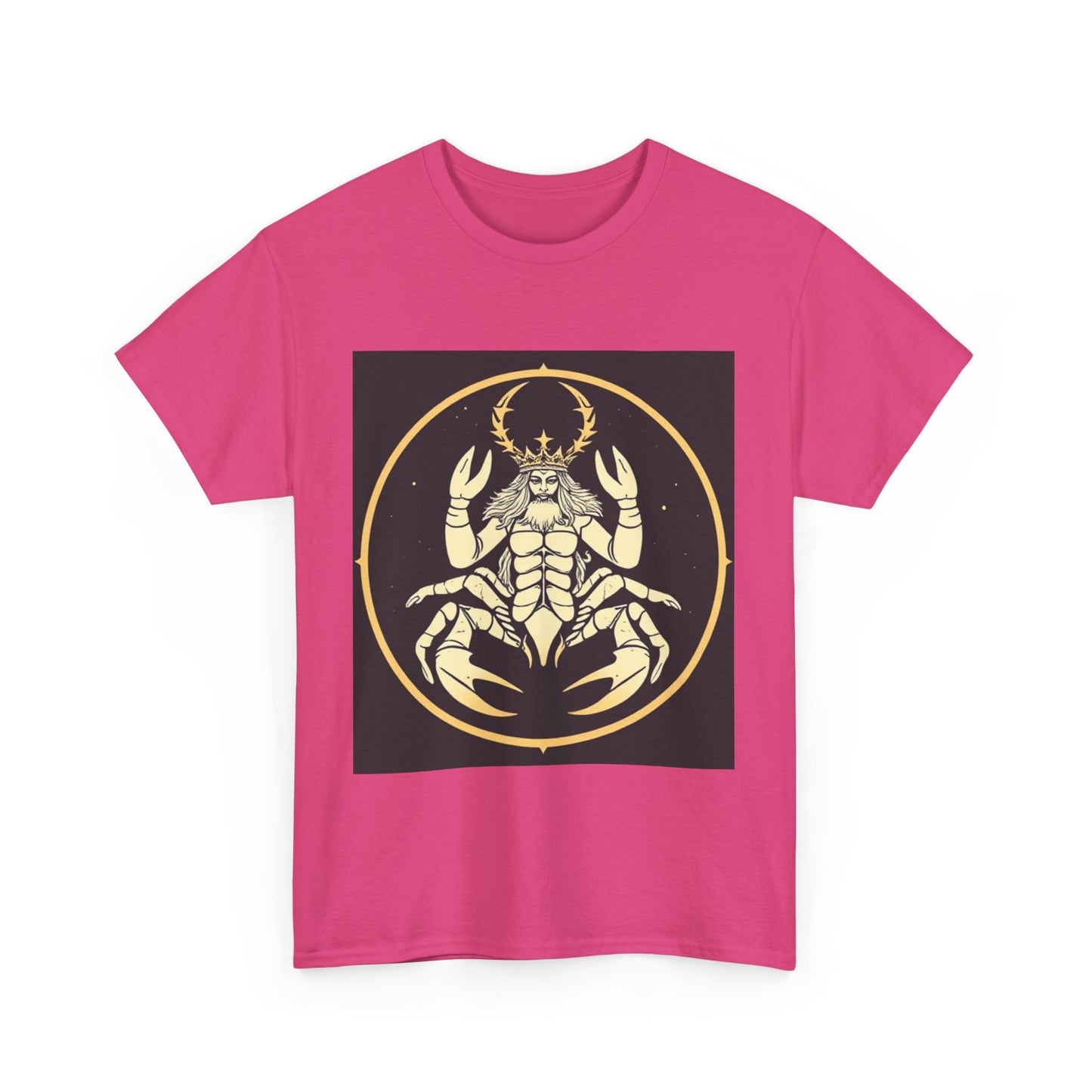 Unisex Heavy Cotton T-Shirt, Scorpio King, Print Art, Zodiac Design