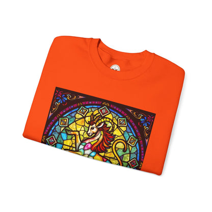 Unisex Heavy Blend™ Crewneck Sweatshirt, Glass, Capricorn Zodiac Design