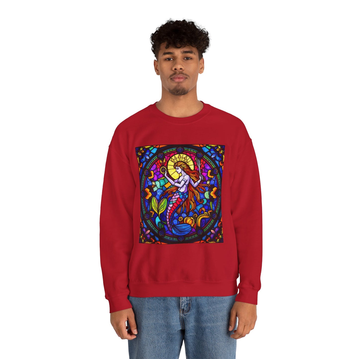 Unisex Heavy Blend™ Crewneck Sweatshirt, Glass 1, Aquarius Zodiac Design